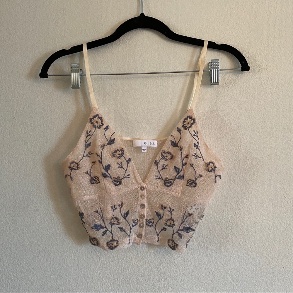 CREAM MESH BODICE STYLE TOP